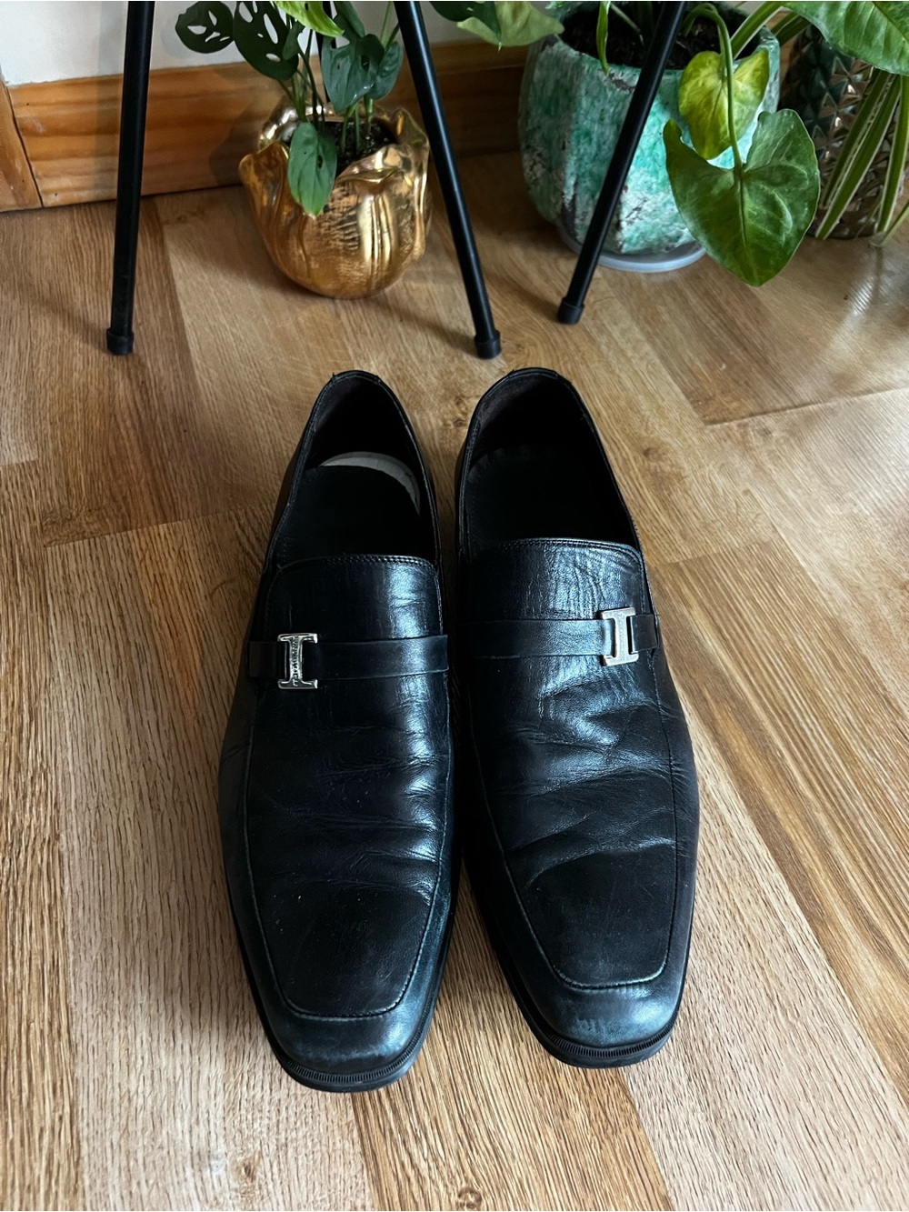 Black Leather Bruno Magli Pivetto Men’s Slip-on Dress Loafers Size 10